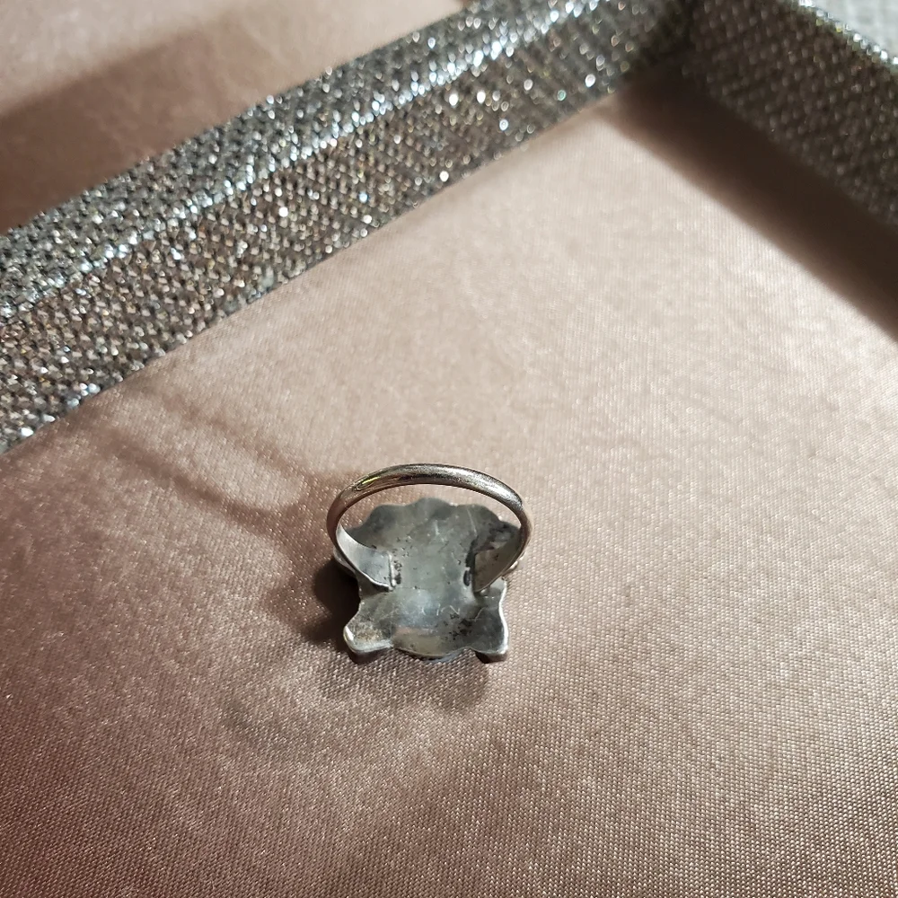 Vintage Native American Kachina Sterling Inlay Ring
